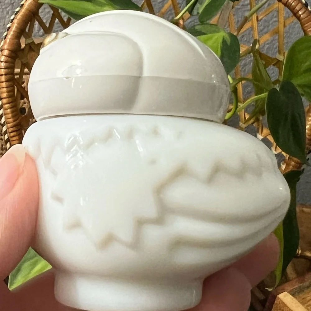 Owl Bird Bottle - Snow Bird - White Milk Glass - Avon